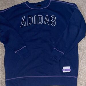 Adidas Womens Navy Crewneck Sweatshirt